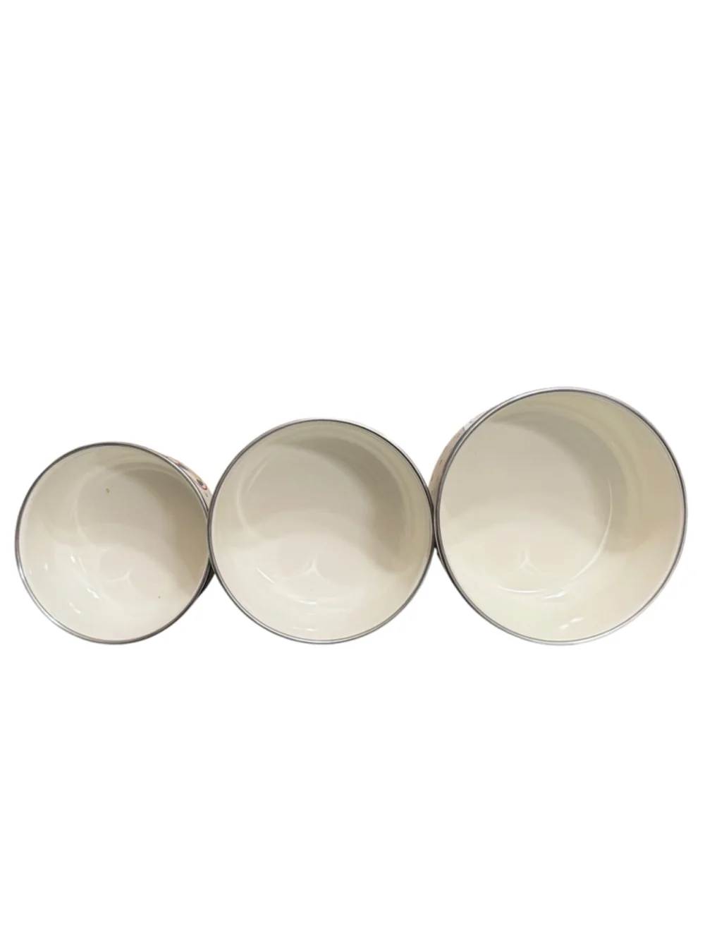 Vintage Metal Nesting Bowls w Lids Chicken Hen Country Kitchen Set of 3